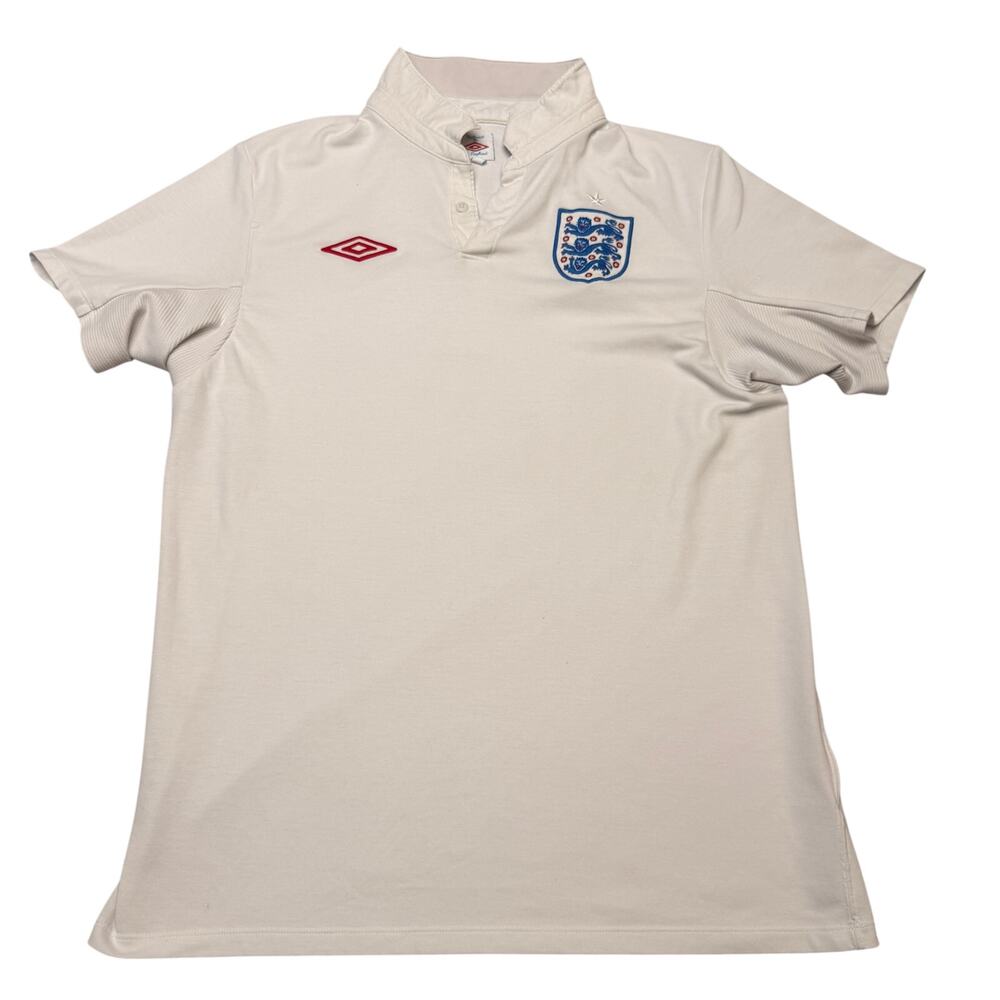 England 2009/10 Home Jersey Men's 42 Tailroed by Umbro Soccer Futbol Polo